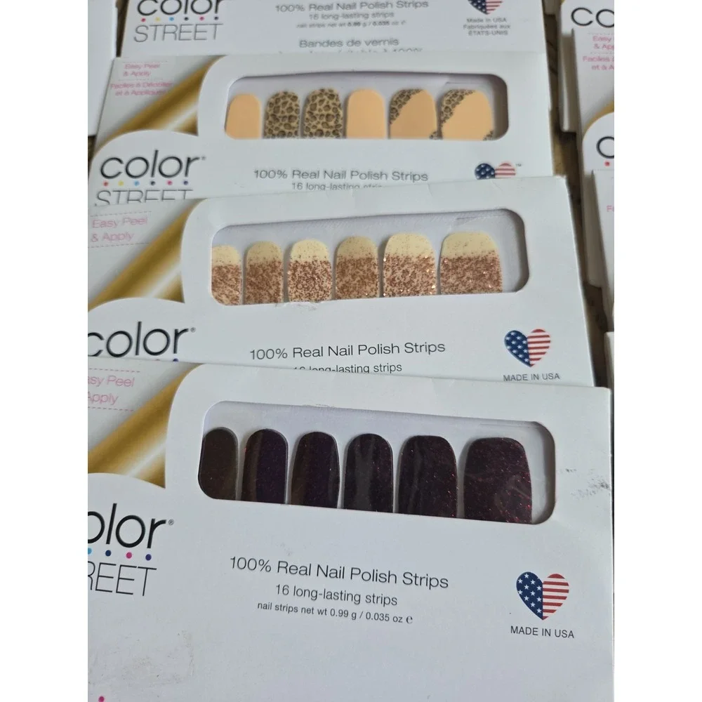 COLOR STREET NAIL STRIPS Lot Of 24 Nail Polish Strips Assorted Colors Designs